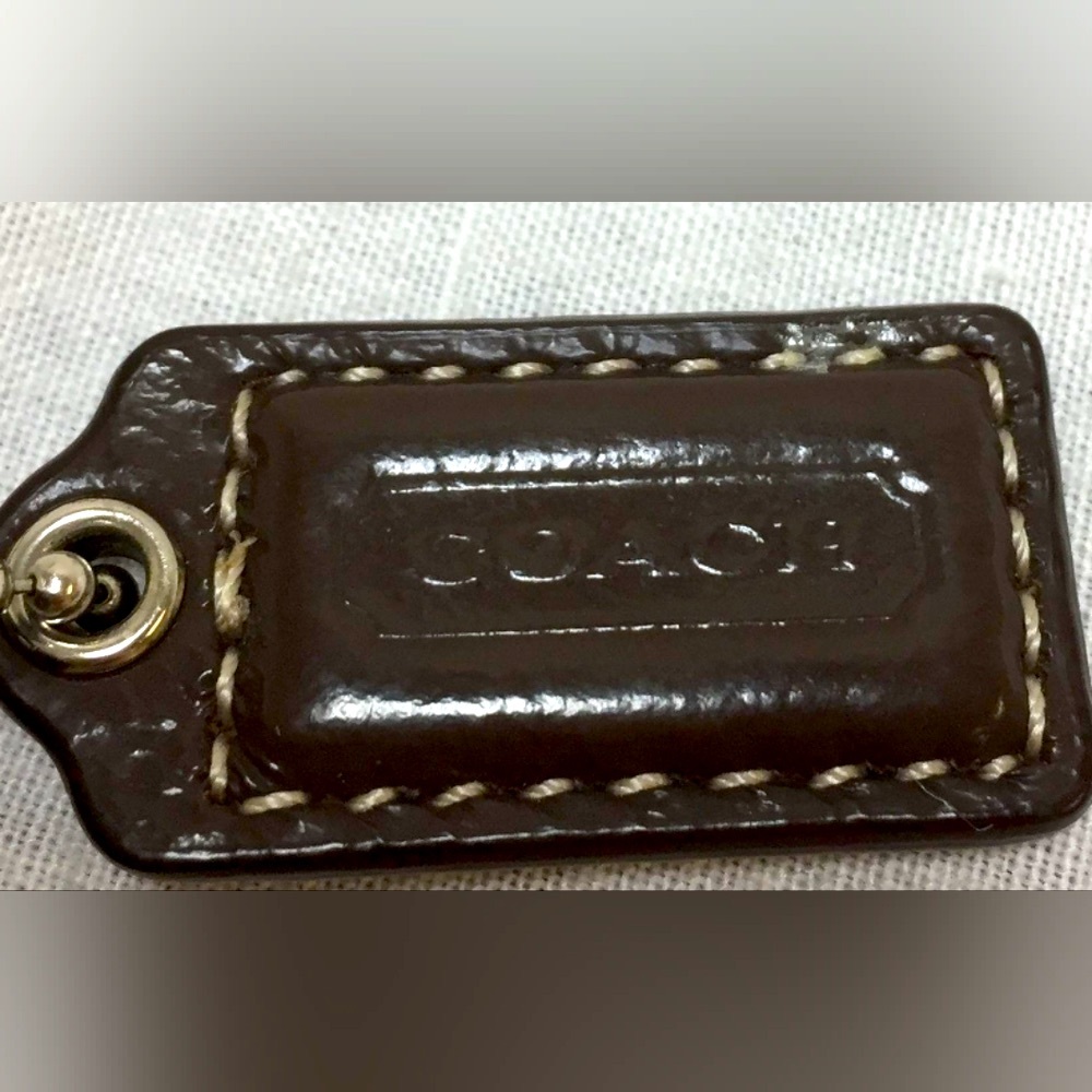 Coach Shoulder Swing Bag Signature Nylon Leather Beige Brown - Picture 2 of 12